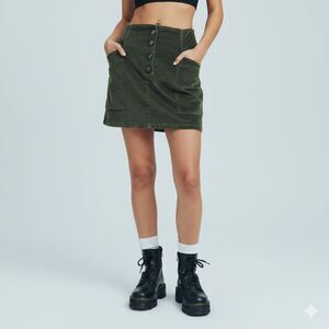 Urban Outfitters BDG Green Velvet Mini Skirt Womens Small Y2K Grunge Indie 90s